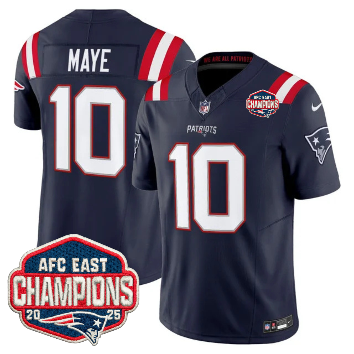 NE AFC East Champions Patch Vapor Limited Jersey - Stitched n9