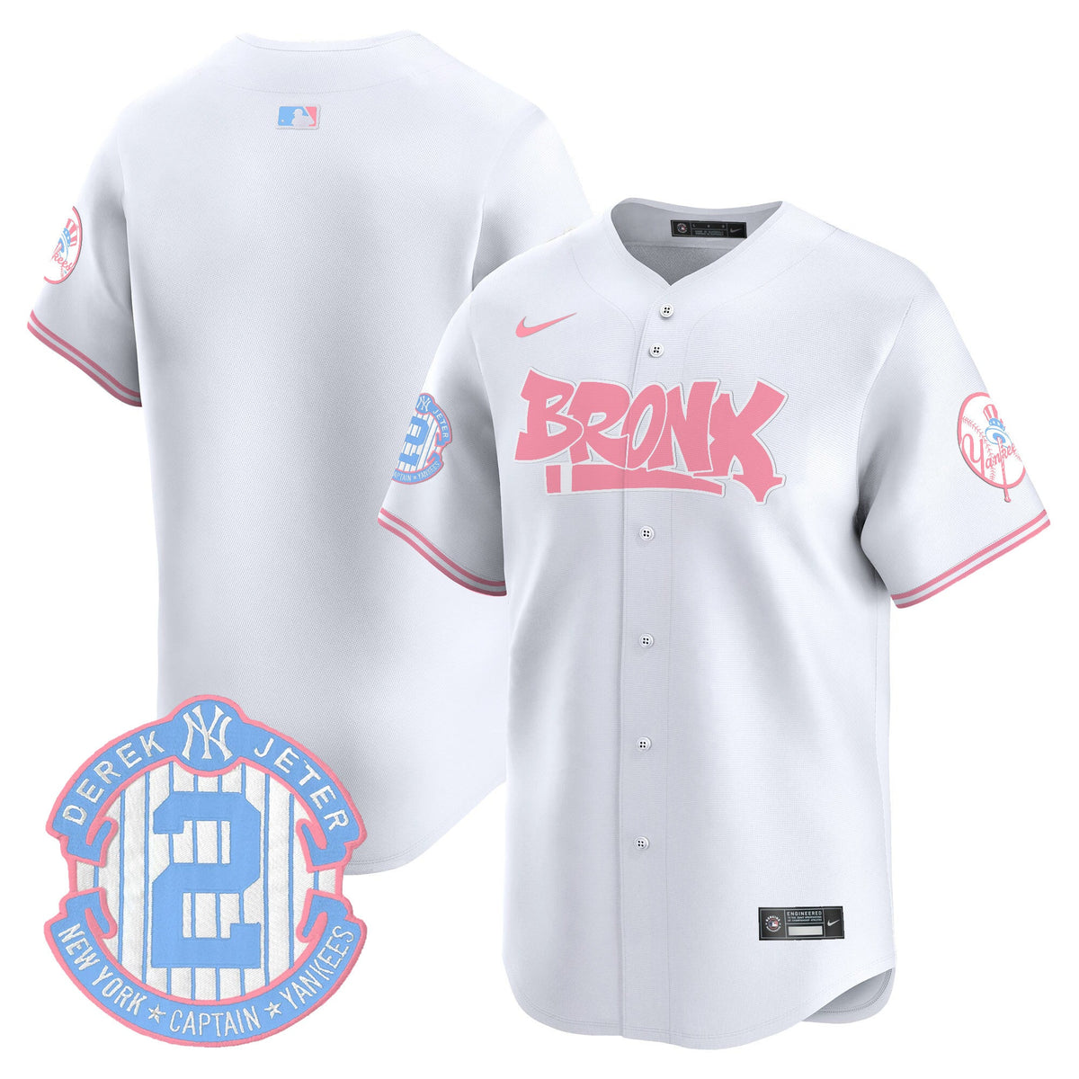 Unisex Yankees The Bronx Graffiti Bubblegum Pink Vapor Premier Limited Jersey - All Stitched