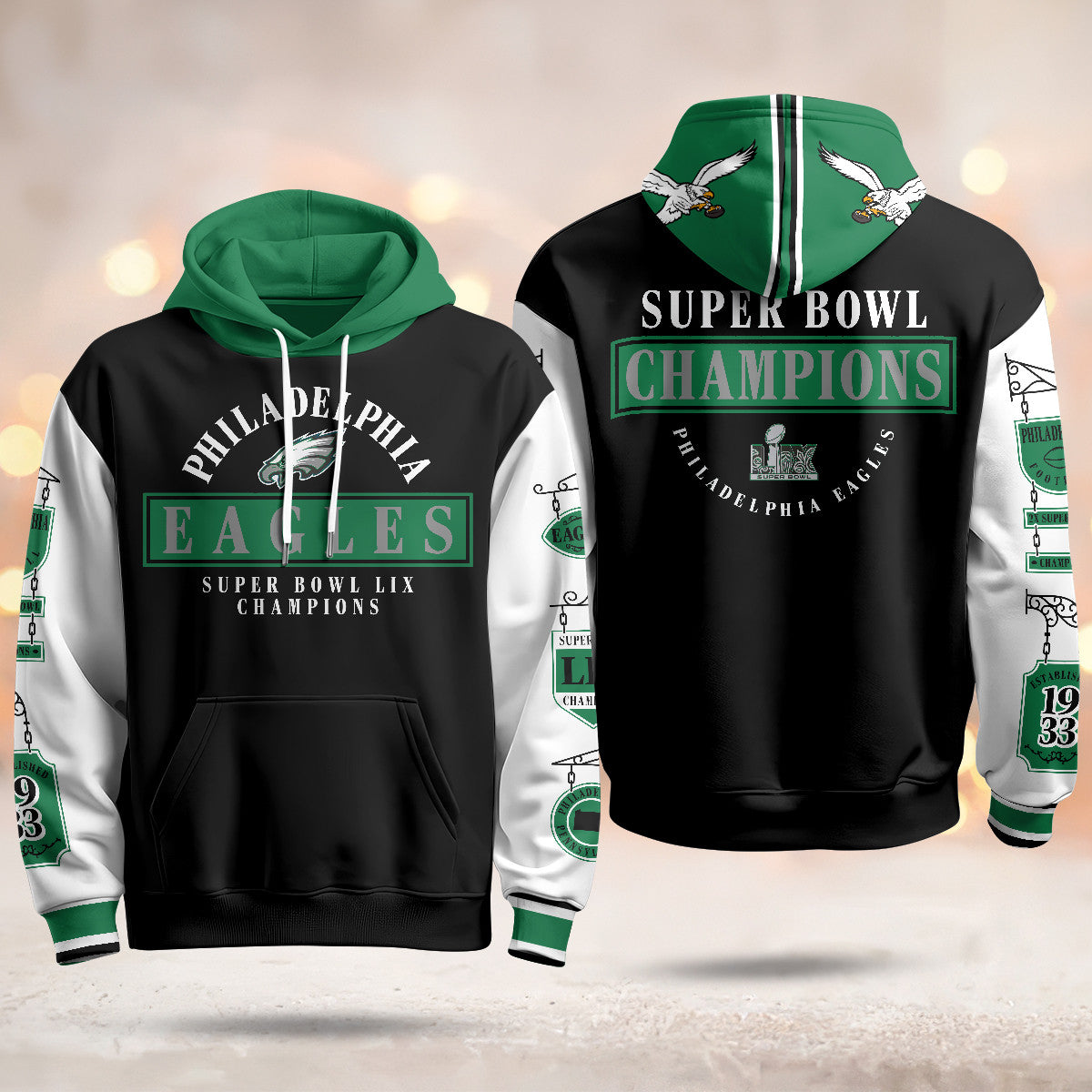 PHI Super Bowl LIX Champions Limited Hoodie N2 - Stitched