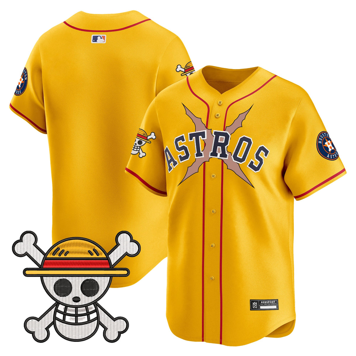 Men's Houston Astros x One Piece 2025 Vapor Premier Limited Jersey - All Stitched