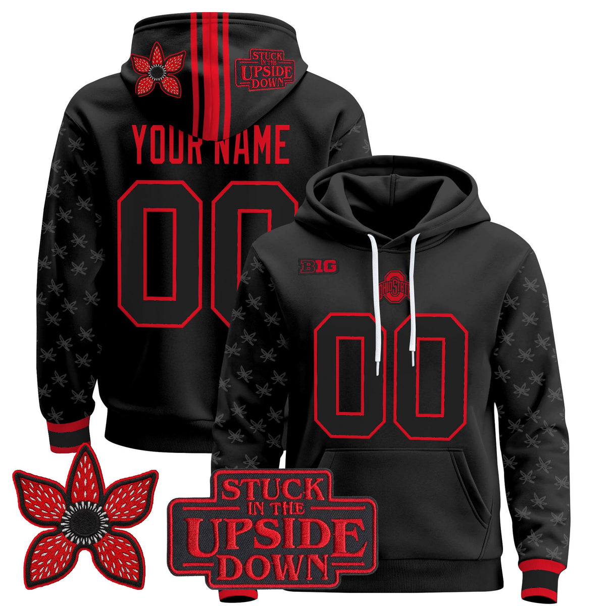 Ohio State Buckeyes 'Stranger Things Edition' Premium Custom Pullover Hoodie - All Stitched