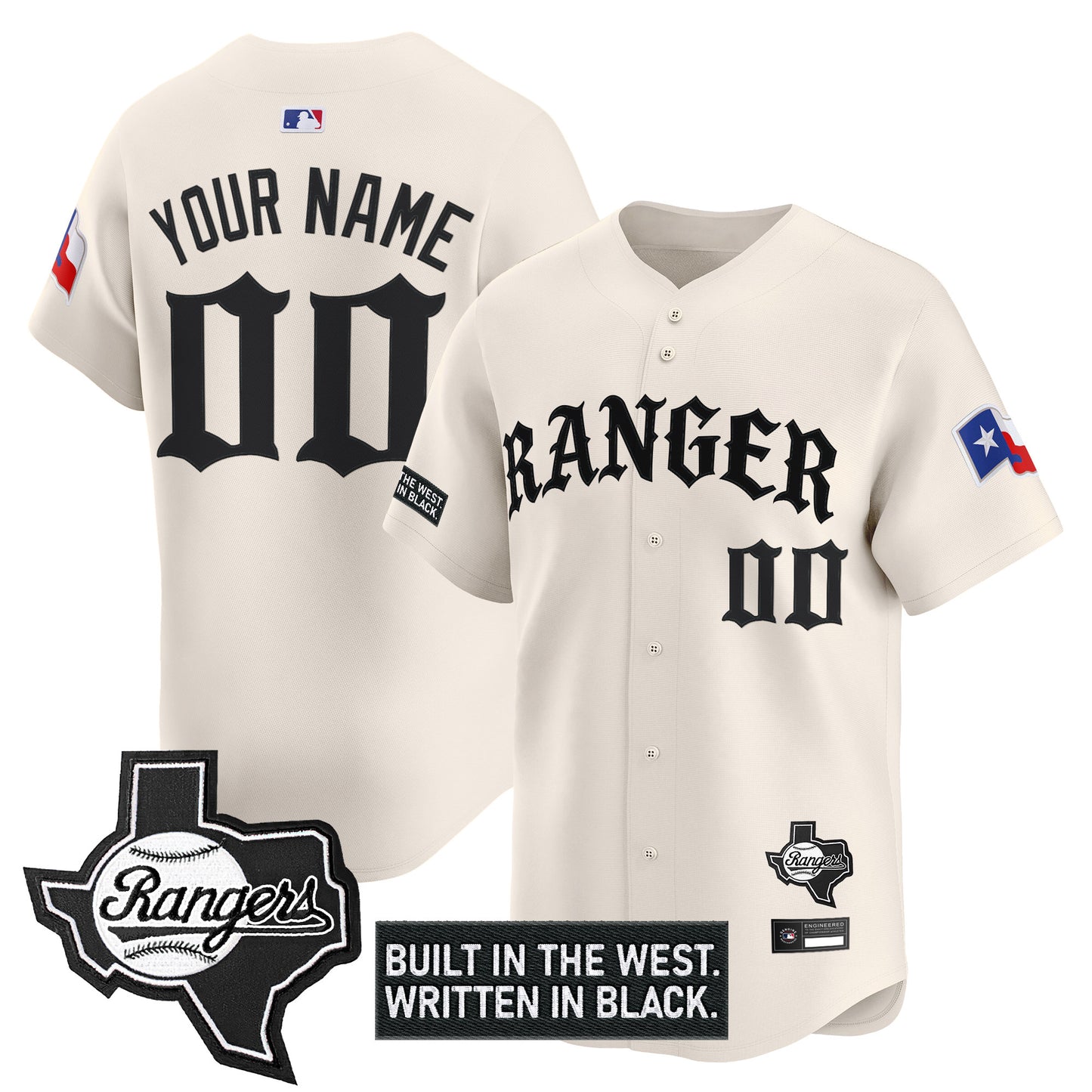 Texas Rangers 'Old English Edition' Vapor Premier Limited Custom Jersey - All Stitched