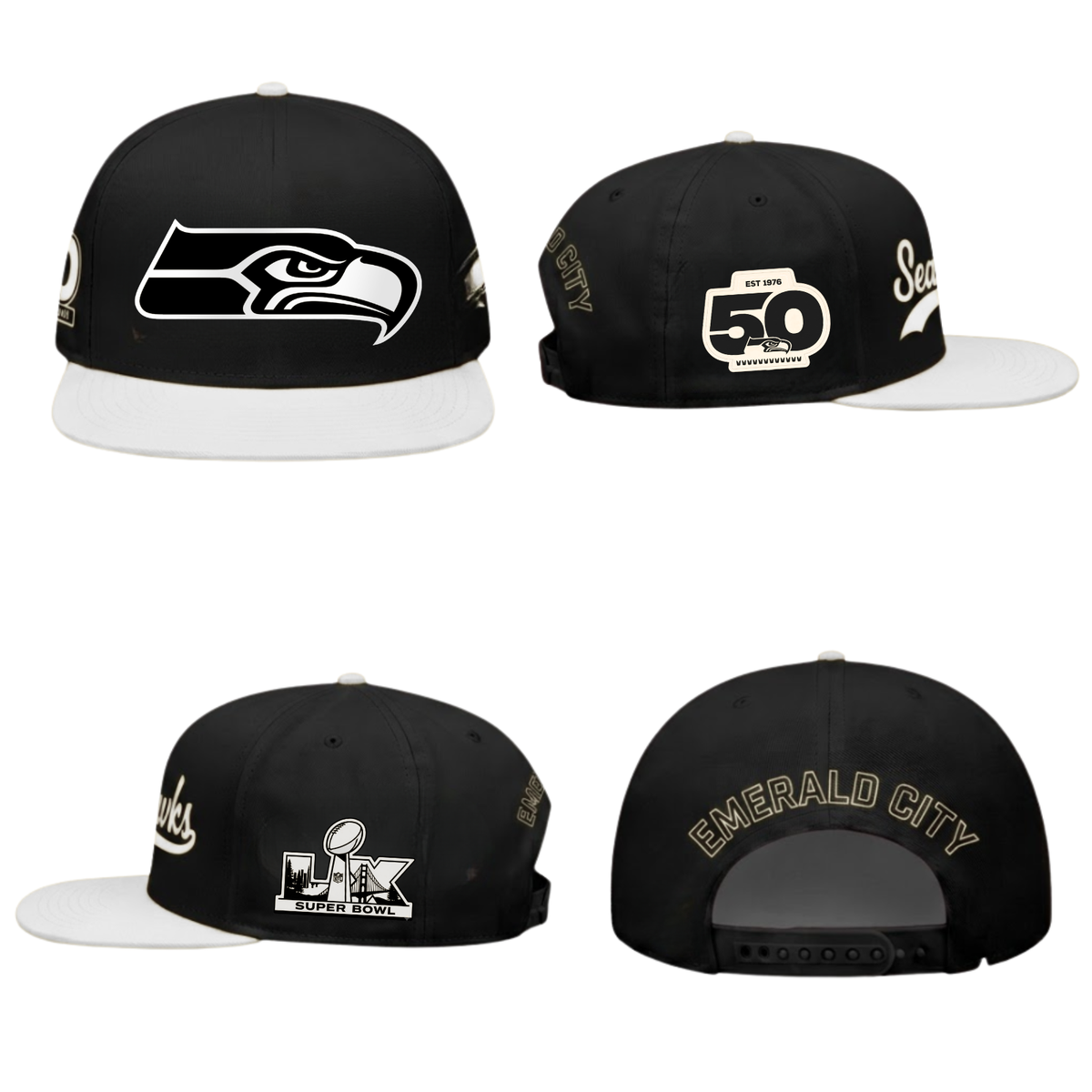 SEA SB LX Champs Gold Edition Snapback Cap - Printed