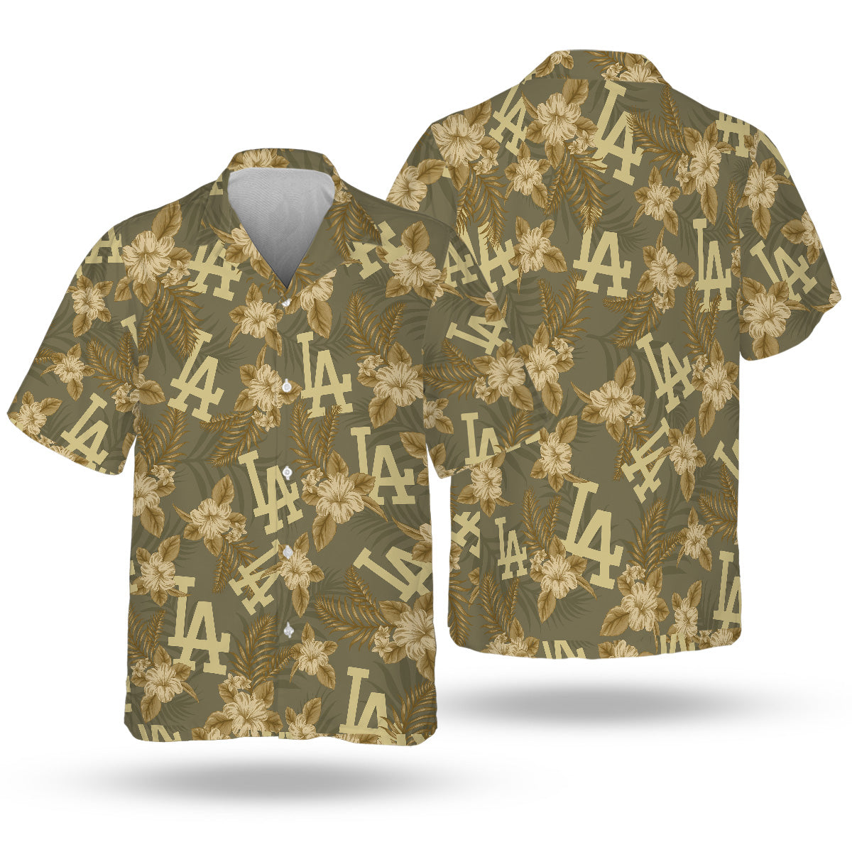Los Angeles Dodgers Special Armed Forces Hawaiian Design Button Shirt