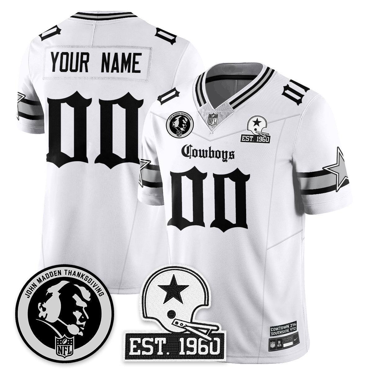 DAL Gothic Vapor Limited Jersey - John Madden Patch - Stitched