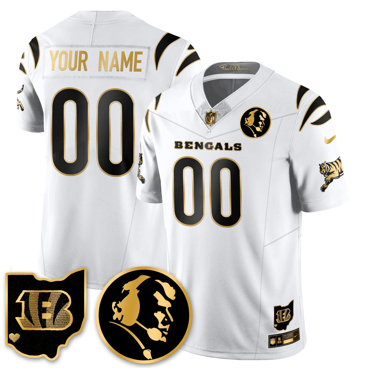CIN Vapor Limited Gold Jersey - John Madden Patch - Stitched