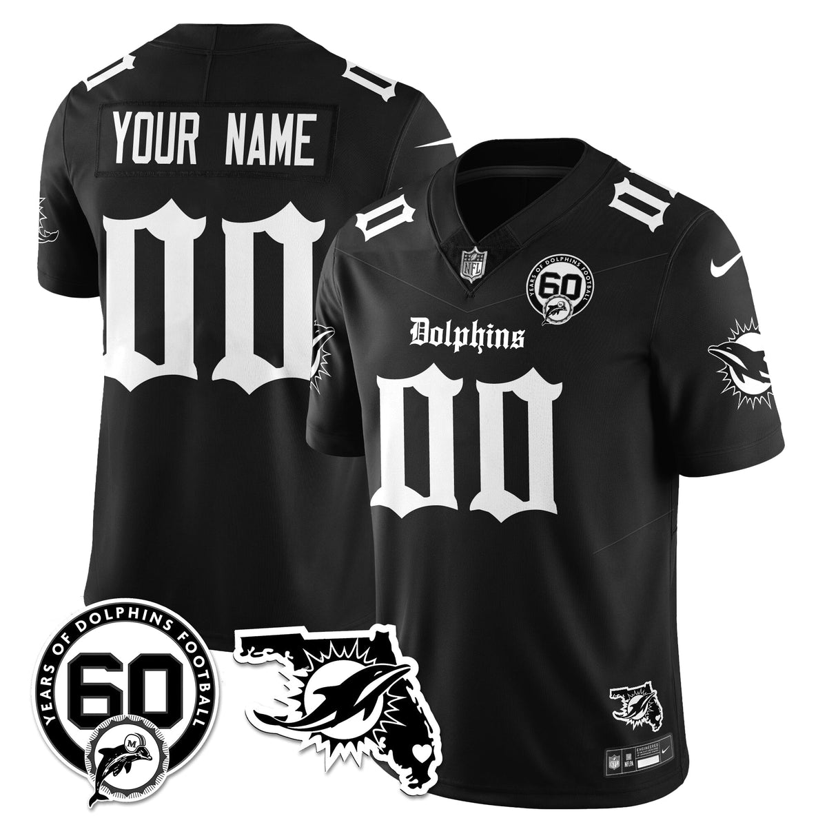 MIA 60th Season Gothic Vapor Limited Custom Jersey - Stitched