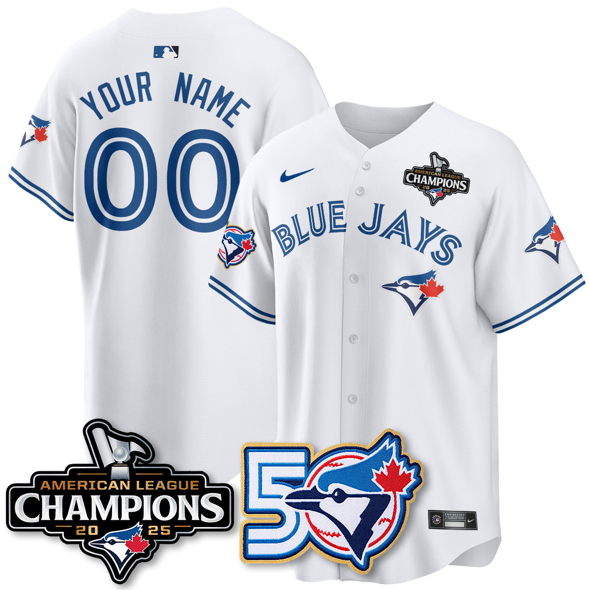 Custom TBJ 2025 American League Champions Vapor Limited Jersey - 50th Season - Stitched