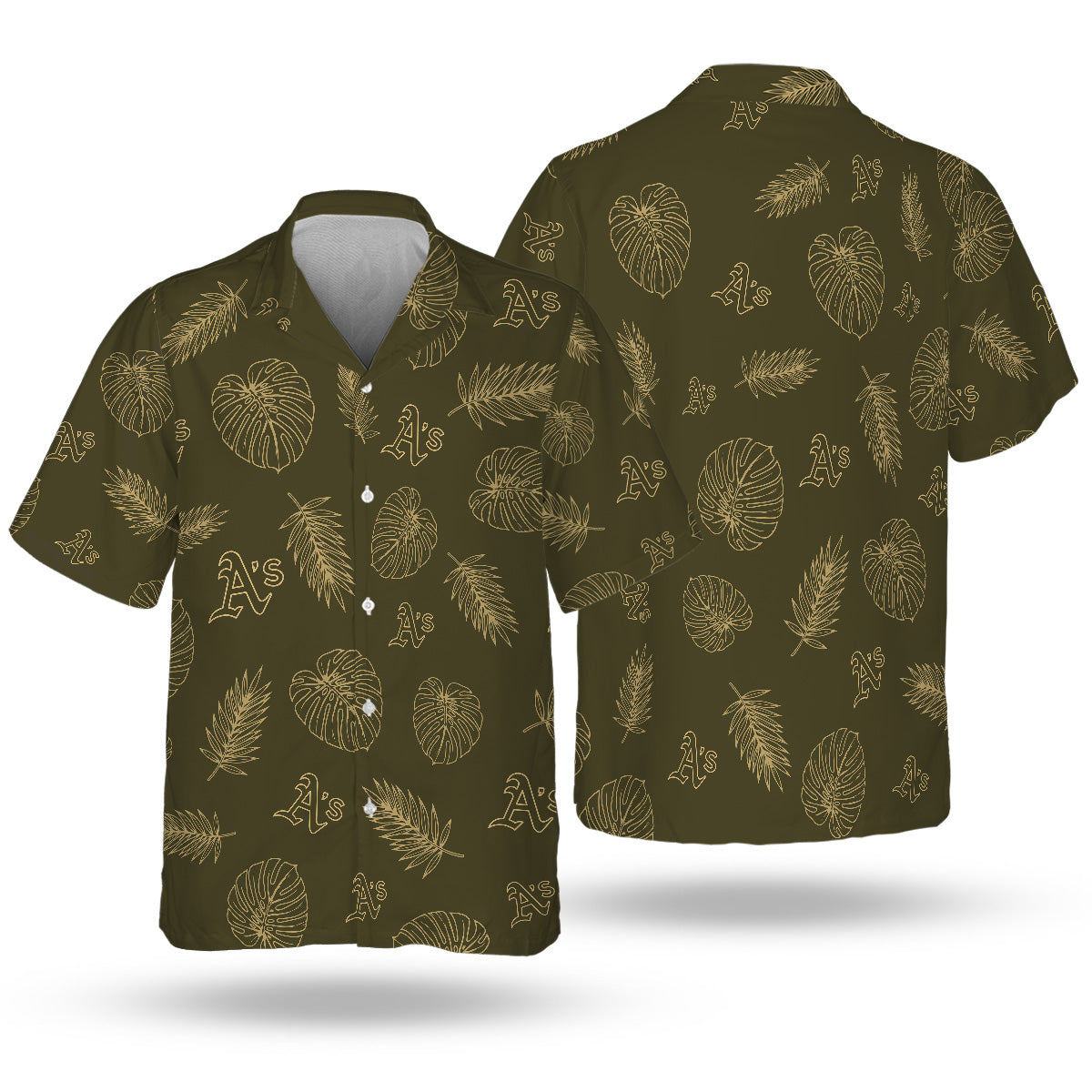 Oakland Athletics Special Armed Forces Hawaiian Design Button Shirt V3