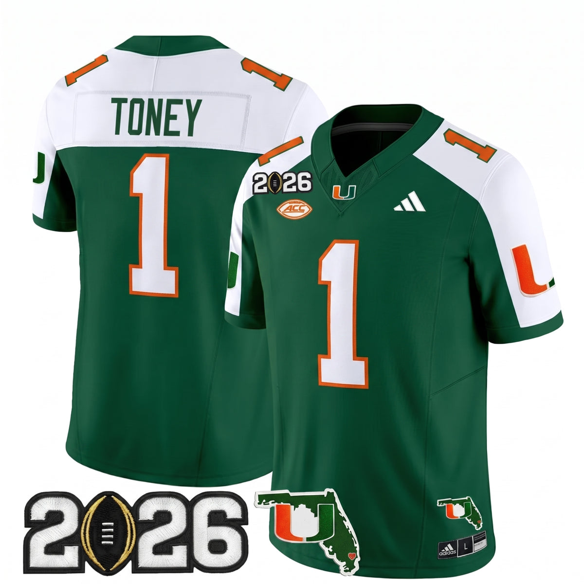 Miami Hurricanes 2026 CFP Final & Florida Patch Vapor Limited Jersey - Stitched