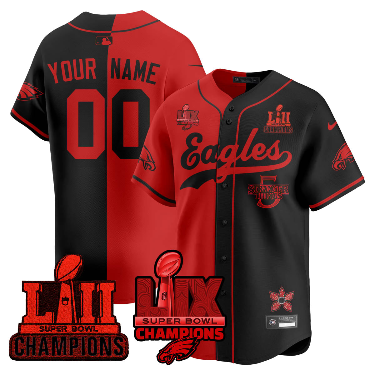 PHI Stranger Things Vapor Limited Baseball Custom Jersey - Stitched