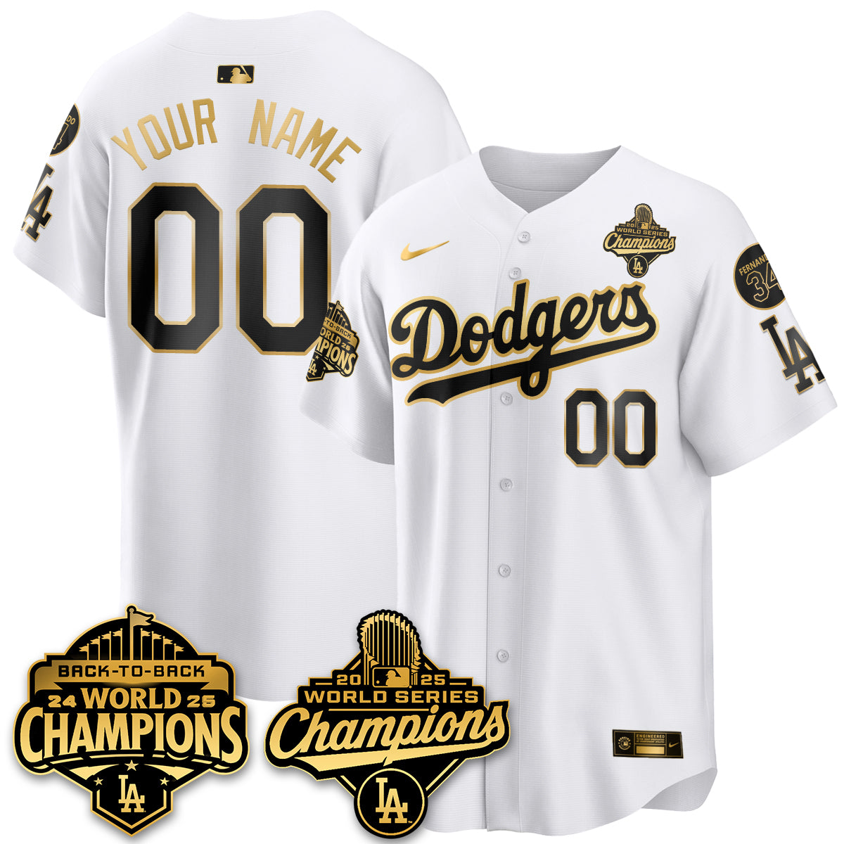 Custom LAD 2025 World Series Champions Jersey - Stitched N2