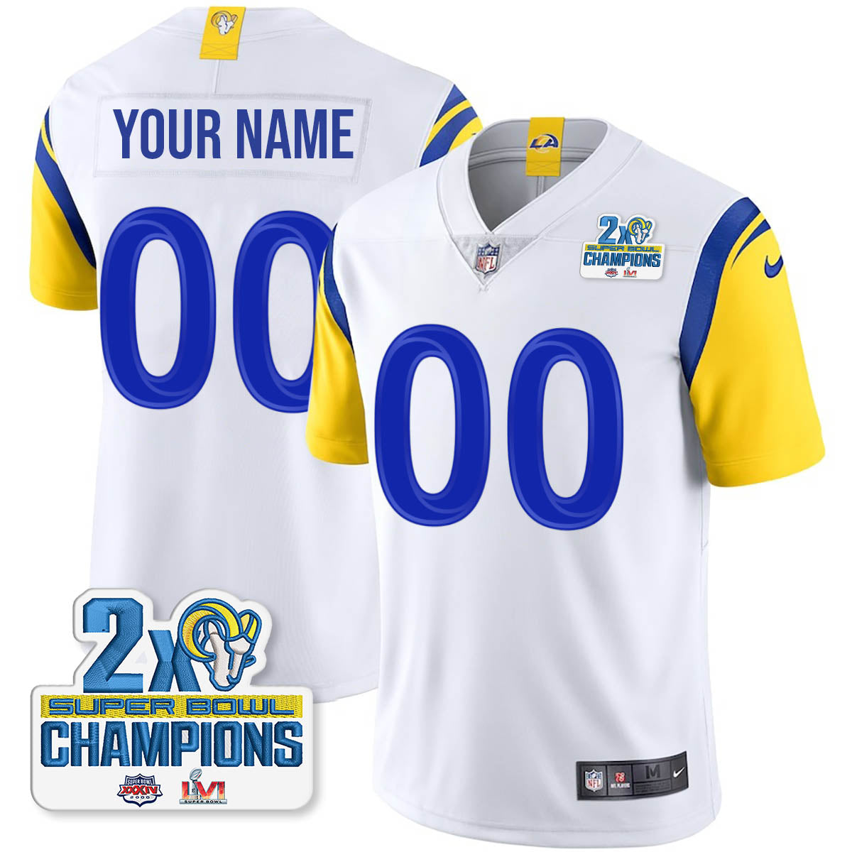 LAR 2-Time Champions Patch Vapor Limited Jersey - Stitched 1