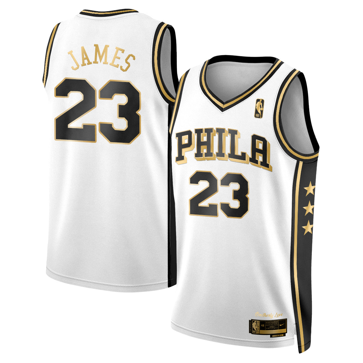 Philadelphia 76ers LeBron James #23 Gold Edition Vapor Jersey - Stitched
