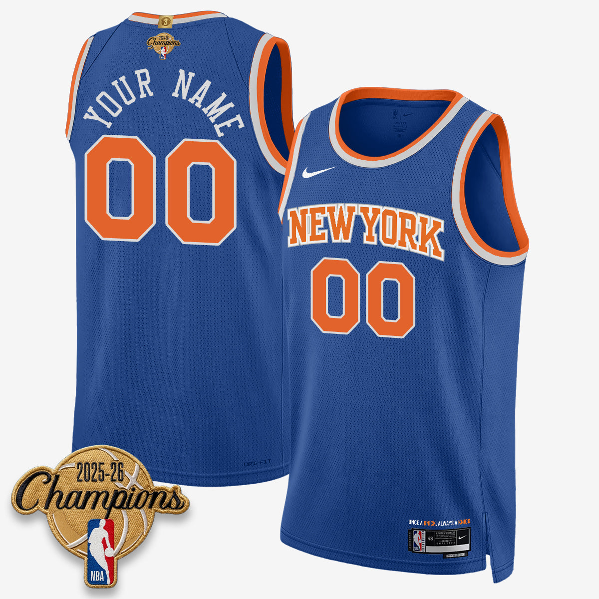 New York Knicks 2026 Basketball Champions Vapor Custom Jersey V2- Stitched