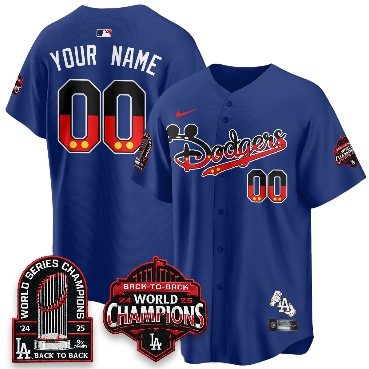 Los Angeles Dodgers x Mouse Vapor Limited Custom Jersey- Stitched