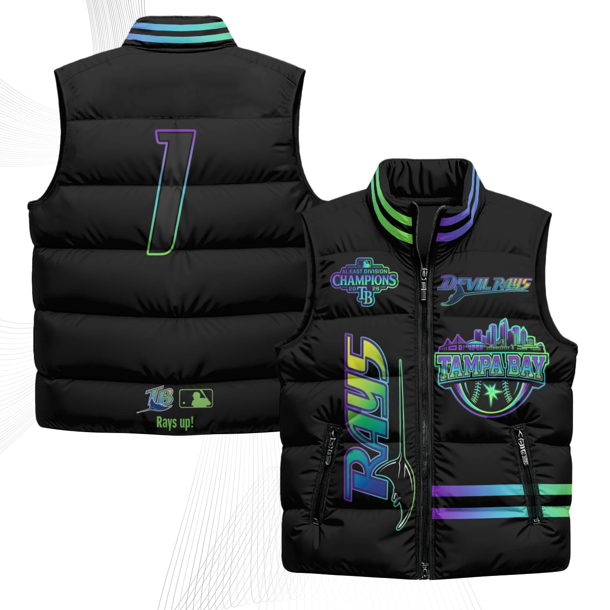 Tampa Bay Rays "Devil Rays" Puffer Vest - Printed-NQD