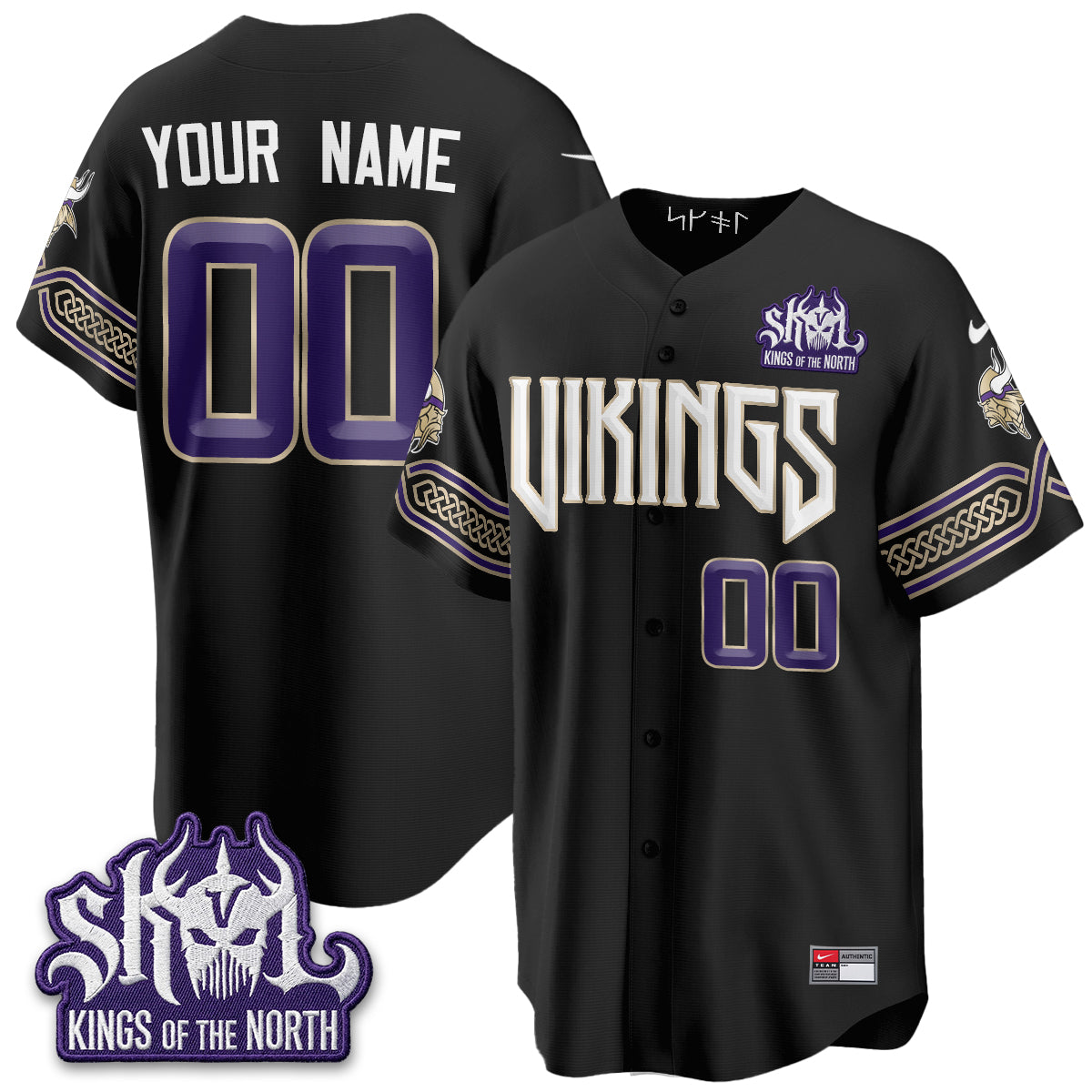 Minnesota Vikings 2026 Rivalries Edition Baseball Vapor Custom Jersey - Stitched
