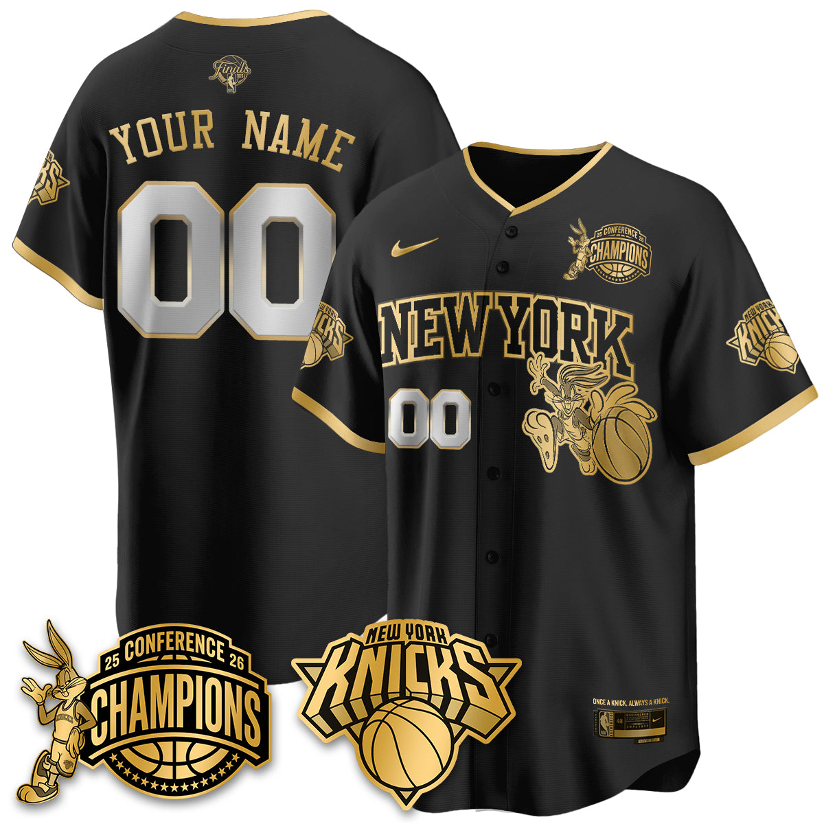New York Knicks 2026 NBA Finals x Bunny Vapor Custom Jersey V2- Stitched