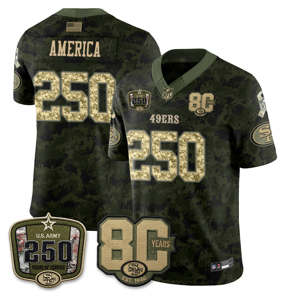 San Francisco 49ers 2026 Salute to Service Edition Vapor Jersey V2- Stitched-NQD