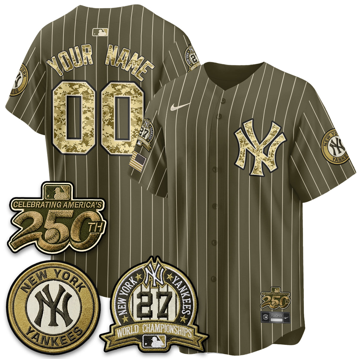 New York Yankees Salute to Service 2026 Vapor Limited Custom Jersey - Stitched