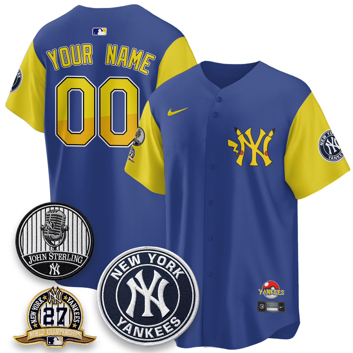 New York Yankees x PKM Cartoon Limited Custom Jersey - Stitched