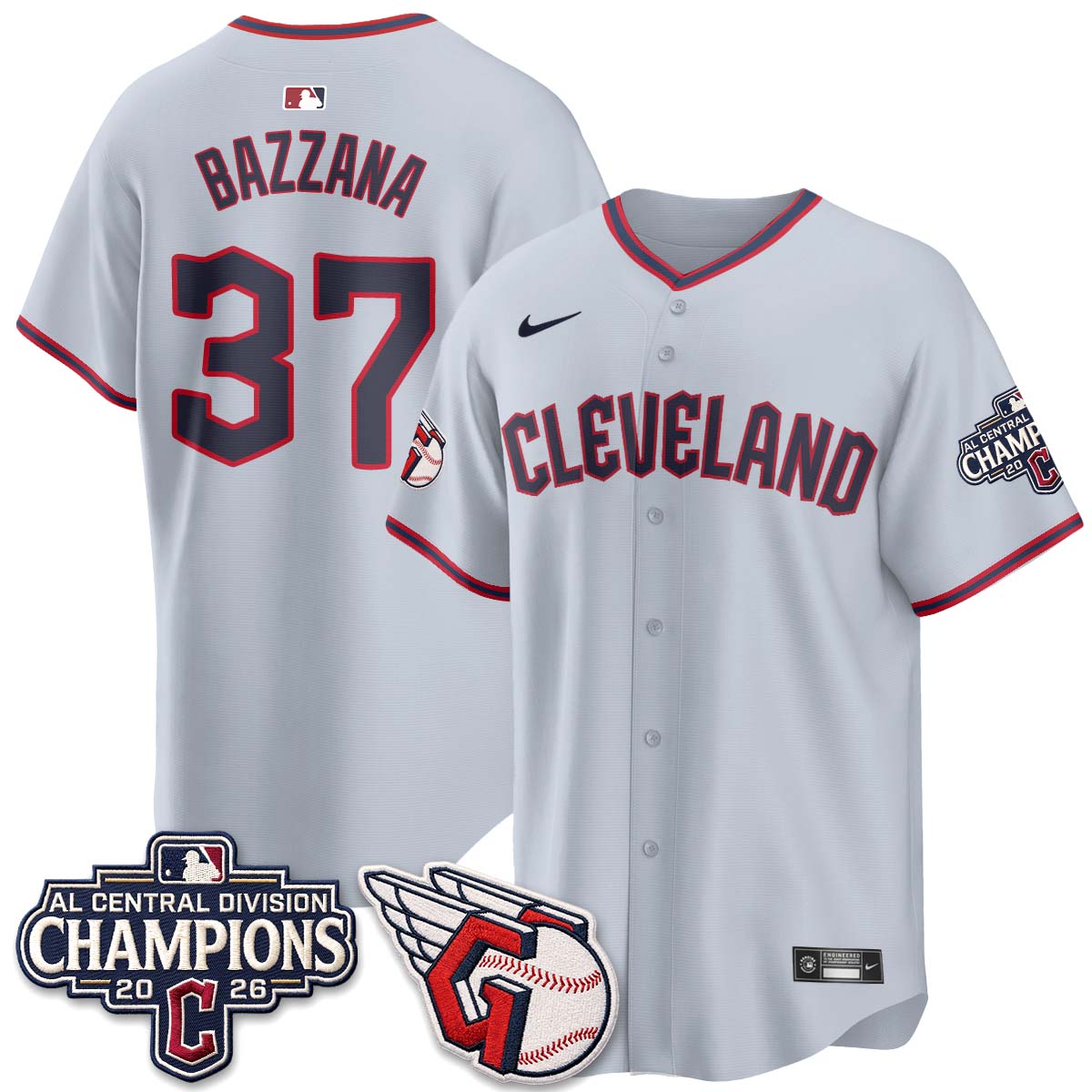Cleveland Guardians 2026 AL Central Champs Vapor Jersey - Stitched