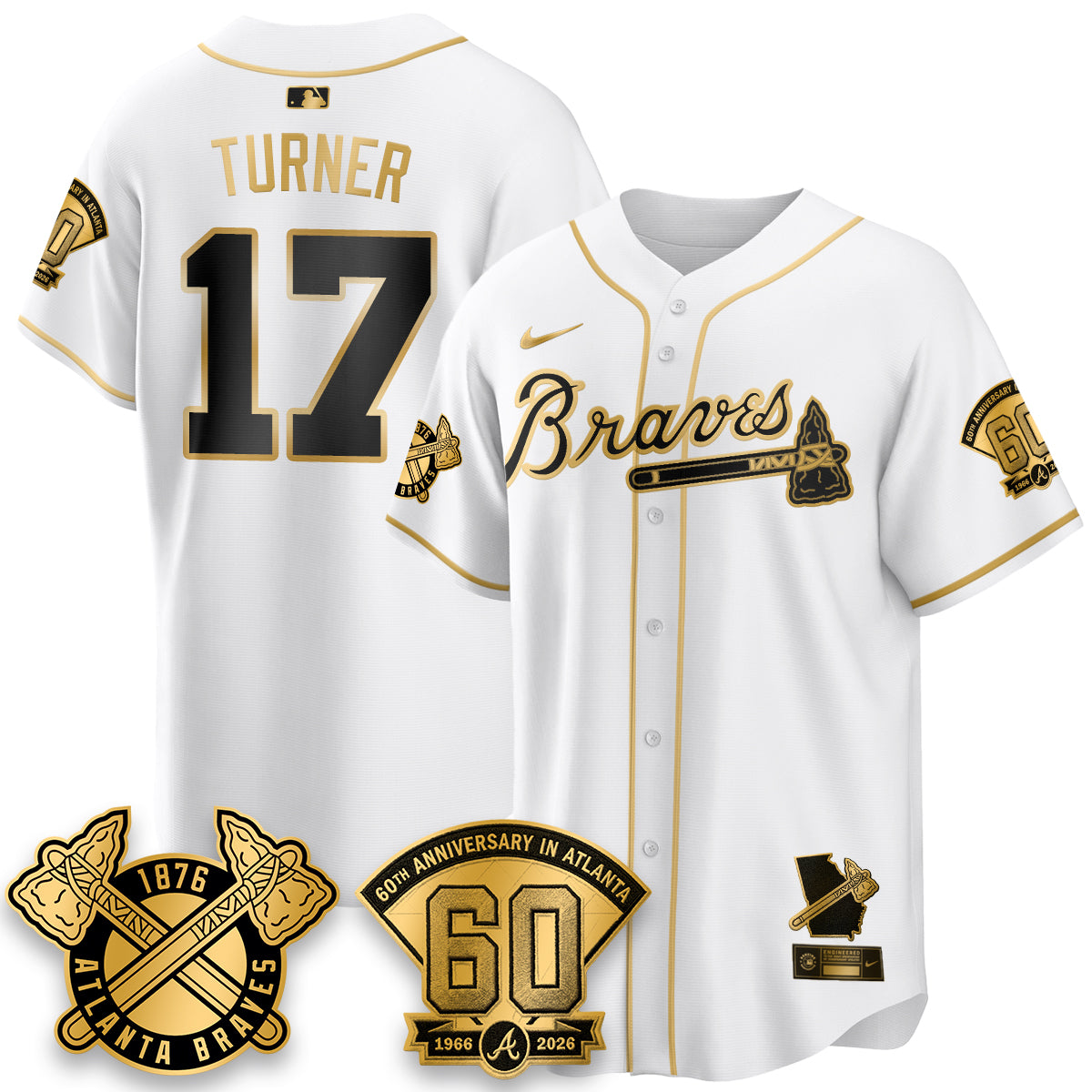 Atlanta Braves 60th Anniversary Silver Edition Vapor Limited Jersey - All Stitched