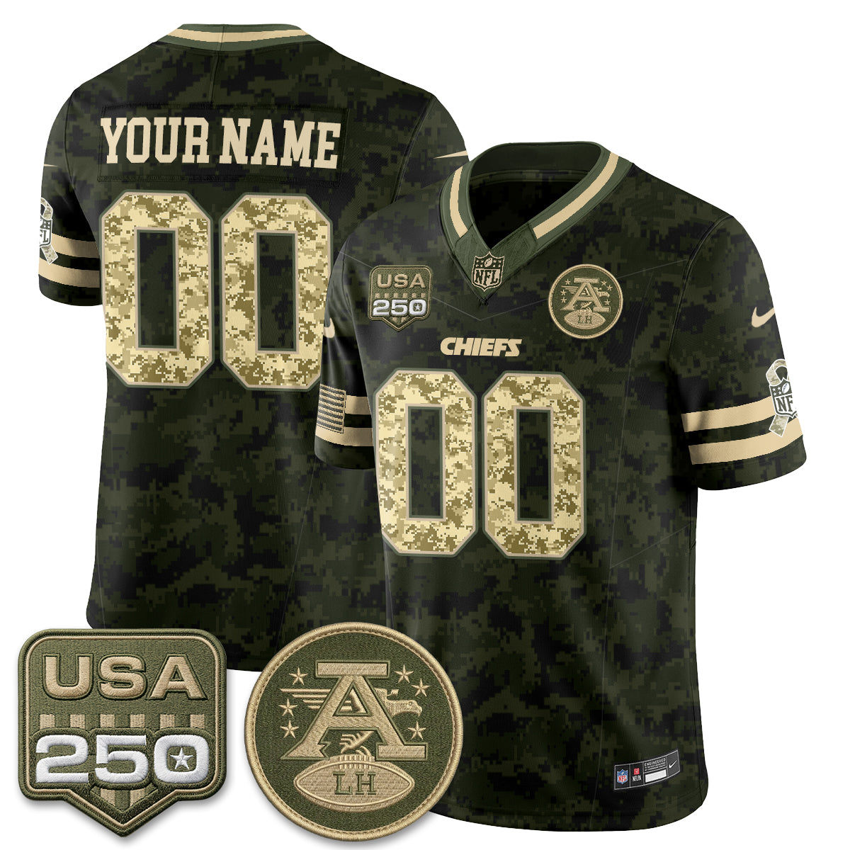 Kansas City Chiefs 2026 Salute to Service Vapor Custom Jersey - Stitched-NQD