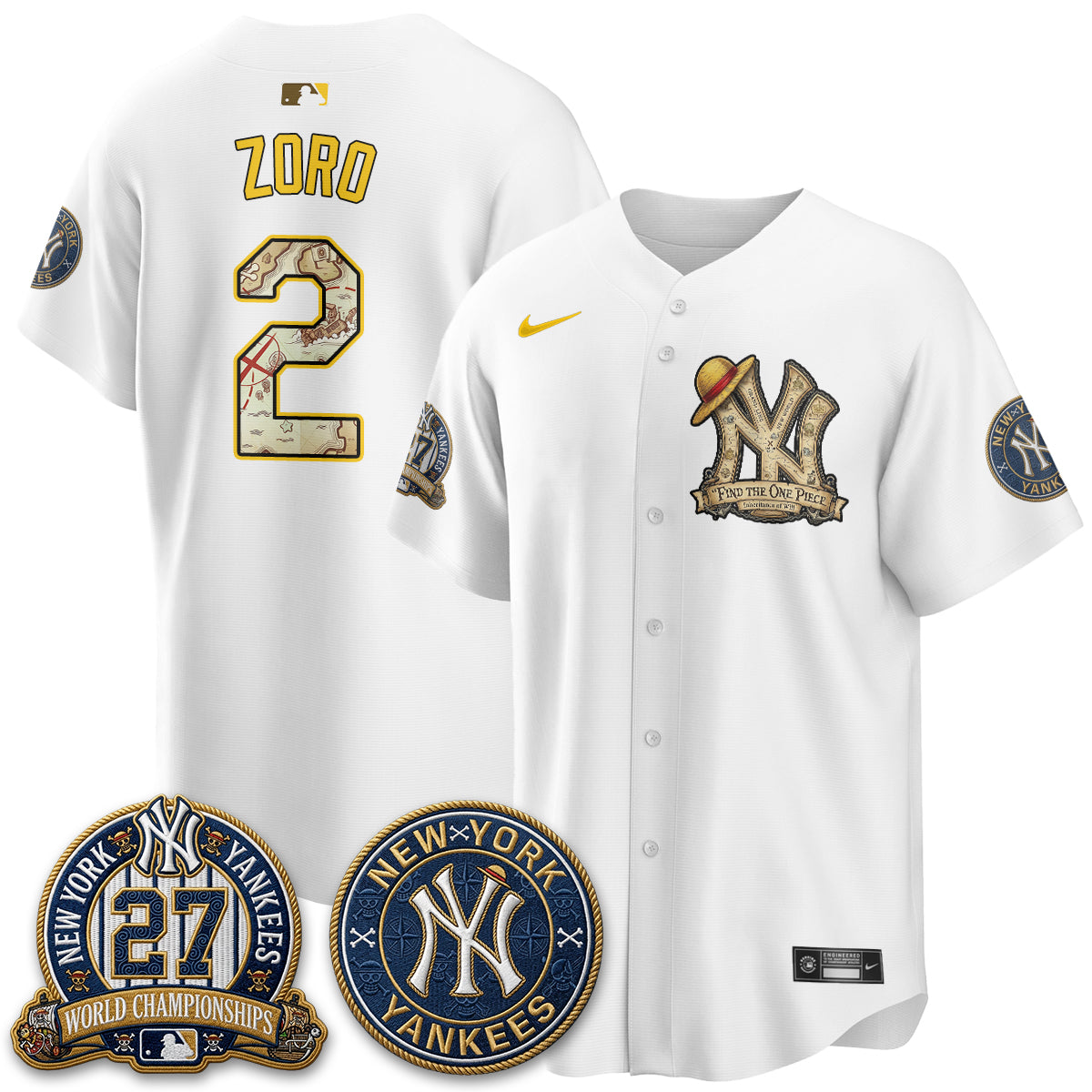 New York Yankees x OP Japanese Cartoon Limited Jersey - Stitched