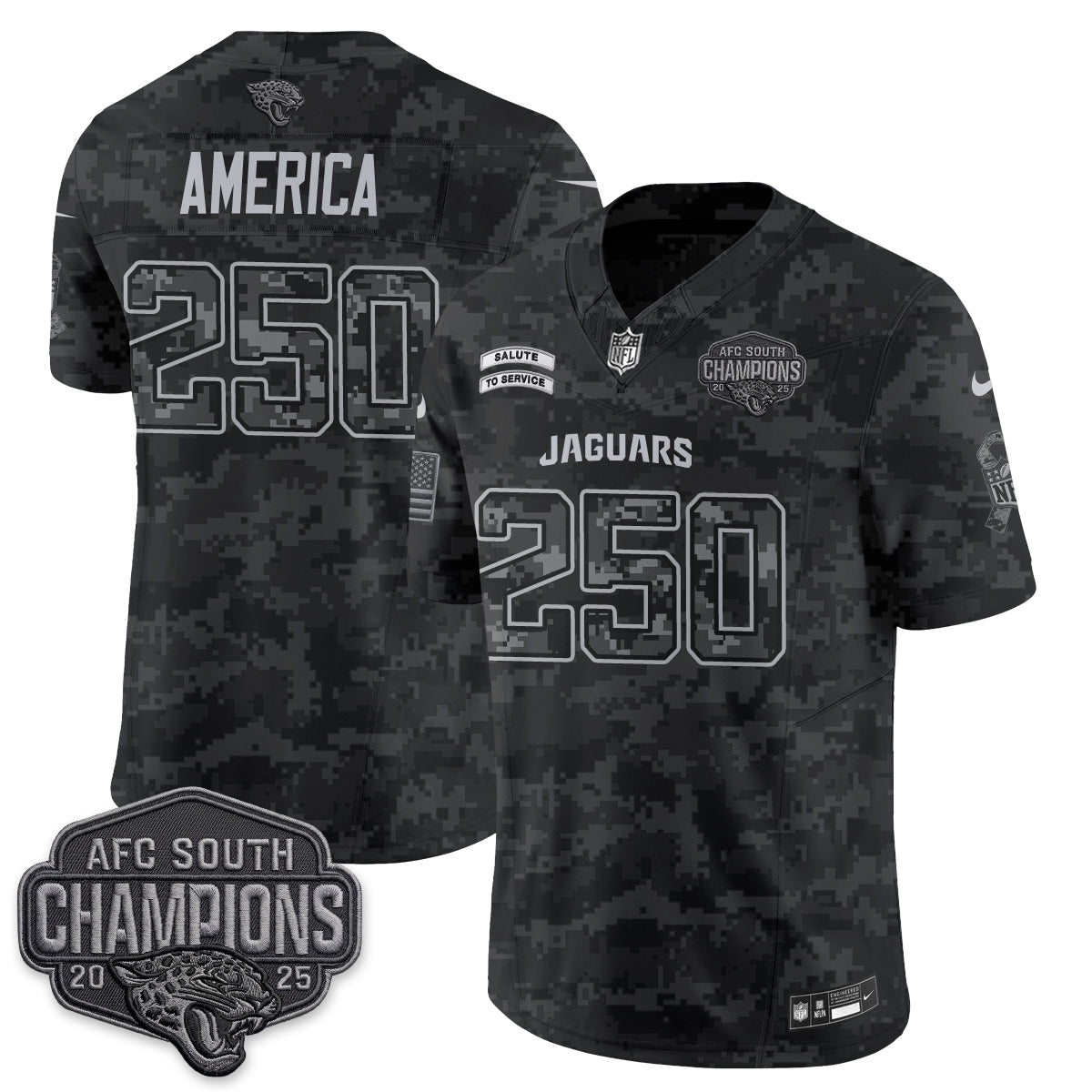 Jacksonville Jaguars 2026 Salute to Service V2 Vapor Jersey - Stitched
