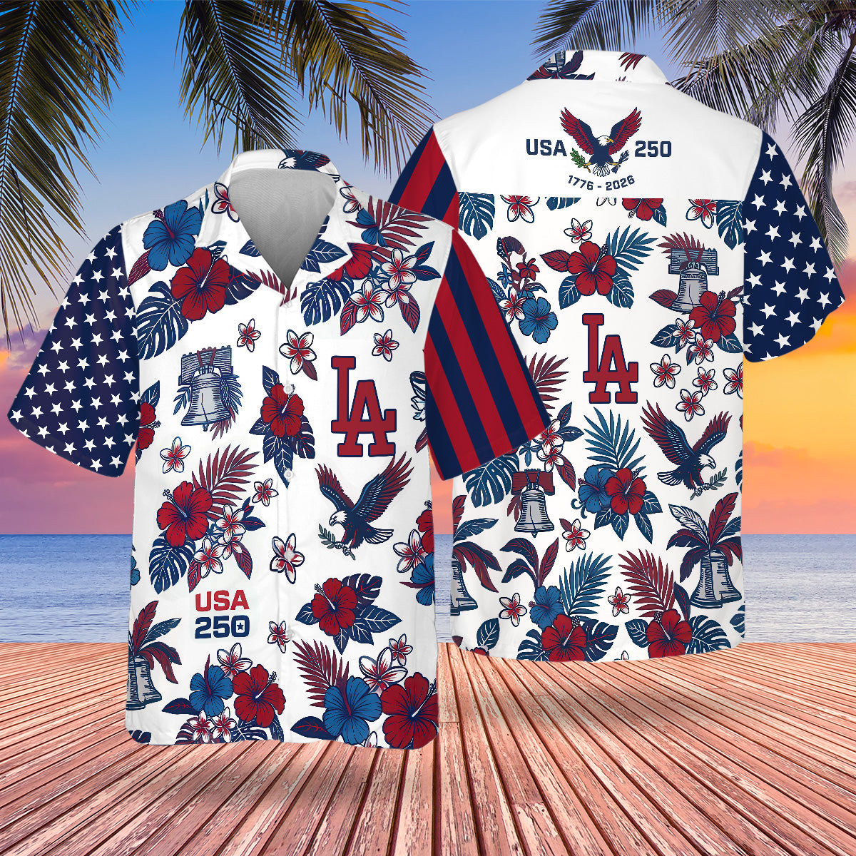 LAD Special Semiquincentennial Hawaiian Design Button Shirt V5