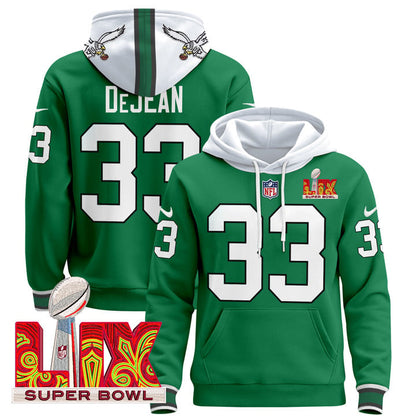 PHI Super Bowl LIX Patch Pullover Hoodie - Stitched