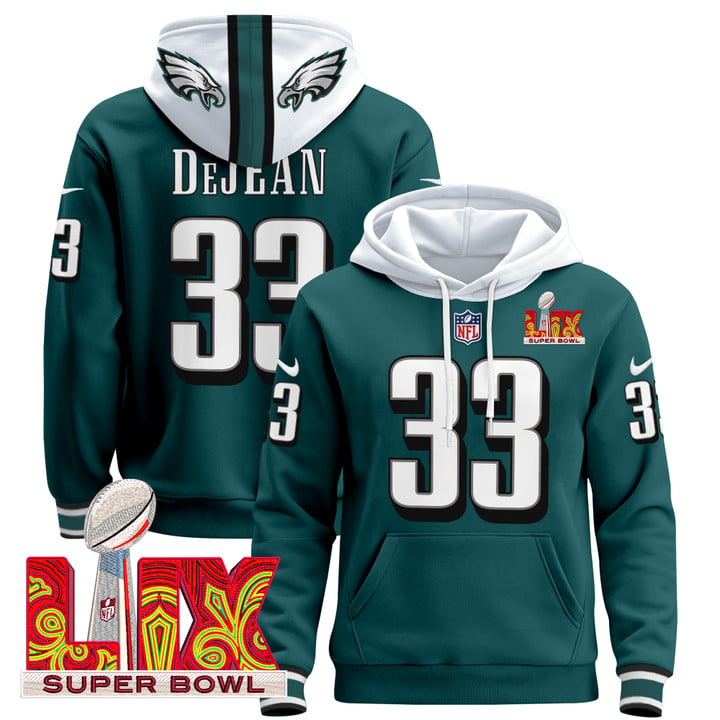PHI Super Bowl LIX Patch Pullover Hoodie - Stitched
