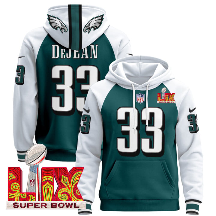 PHI Super Bowl LIX Patch Pullover Hoodie - Stitched
