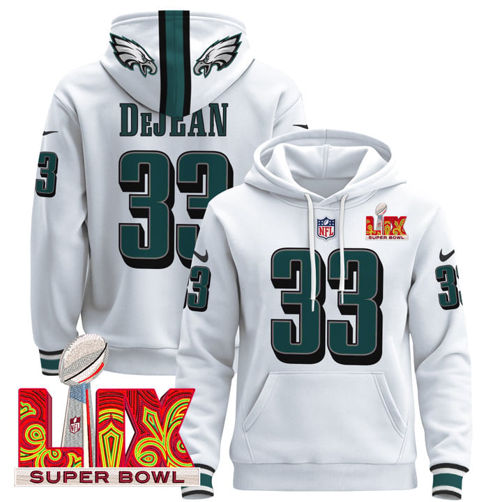 PHI Super Bowl LIX Patch Pullover Hoodie - Stitched