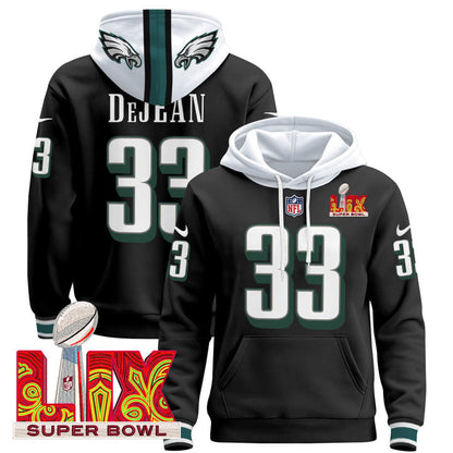 PHI Super Bowl LIX Patch Pullover Hoodie - Stitched