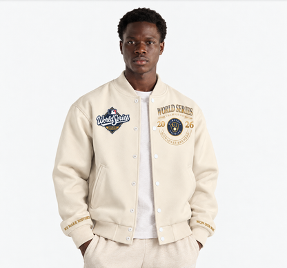 Milwaukee Brewers 2026 WS Champions Limited Edition Varsity Jacket - Printed