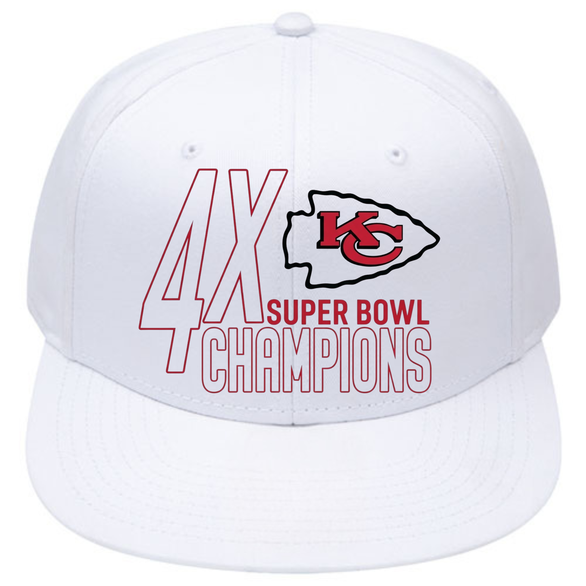 KC 4x Super Bowl Champions Snapback Cap - Printed V2