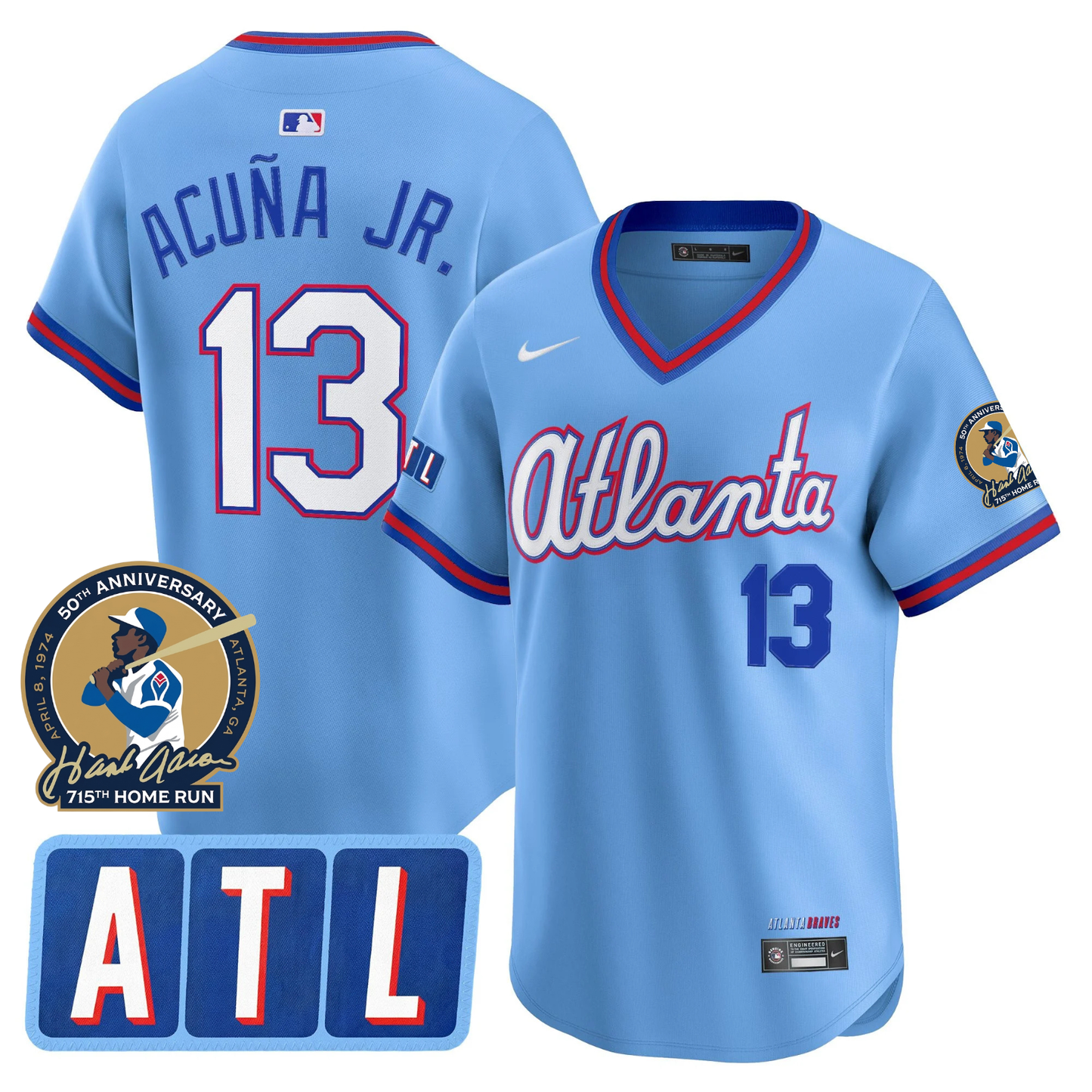 Atlanta Braves 2026 City Connect Hank Aaron 715th Home Run Patch Limited Jersey - Stitched