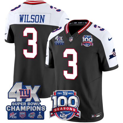 NYG 4X Champions & 100th Season Patch Vapor Limited Gold Jersey - Stitched-NQD