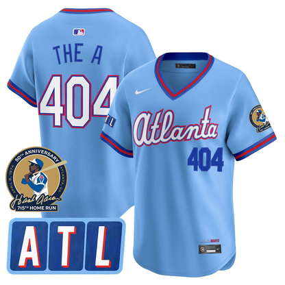 Atlanta Braves 2026 City Connect Hank Aaron 715th Home Run Patch Limited Jersey - Stitched