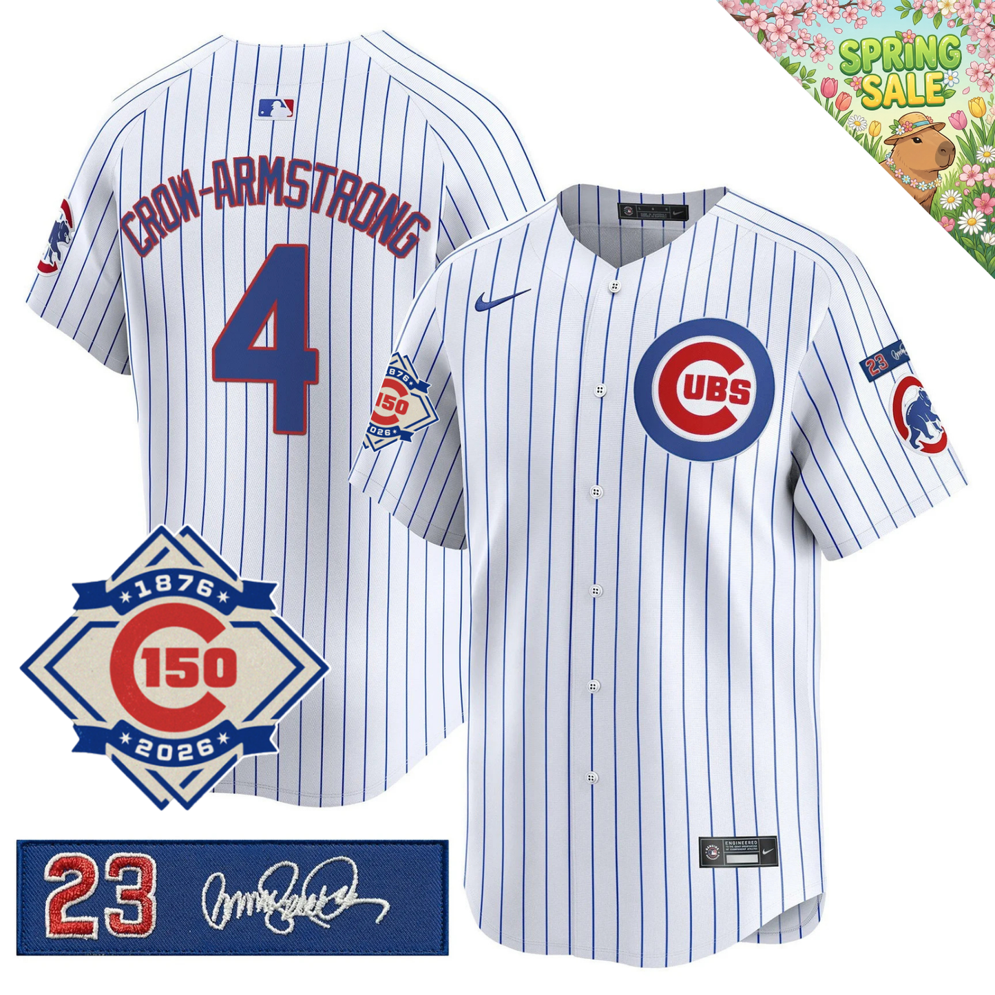 CHC 150th Anniversary & 'Ryne Sandberg Tribute' Patch Vapor Premier Limited Gold Jersey - All Stitched