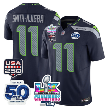 SEA SBLX Champs & US 250th Patch Vapor Limited Jersey - Stitched