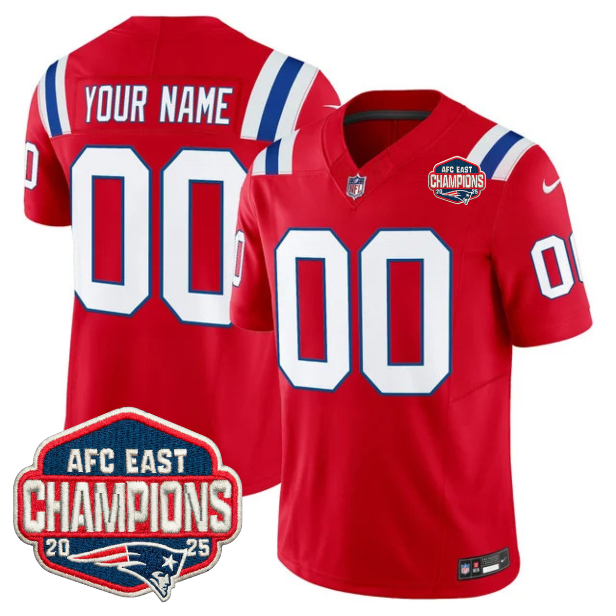 NE AFC East Champions Patch Vapor Limited Jersey - Stitched