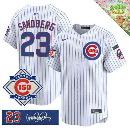 CHC 150th Anniversary & 'Ryne Sandberg Tribute' Patch Vapor Premier Limited Gold Jersey - All Stitched