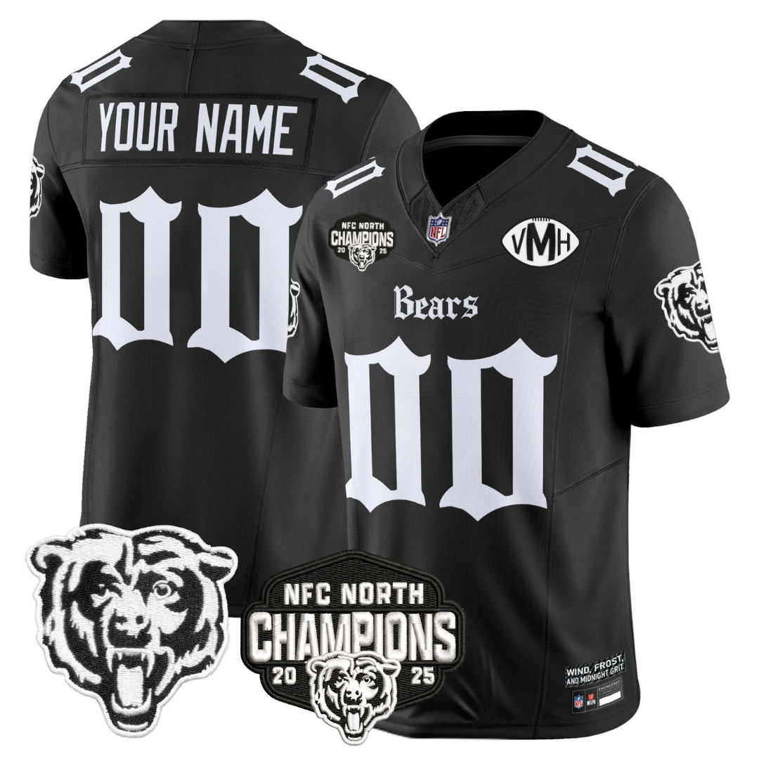 Custom CHI 'Gothic Midway Legacy' NFC North Champions Patch Vapor Limited Jersey - Stitched