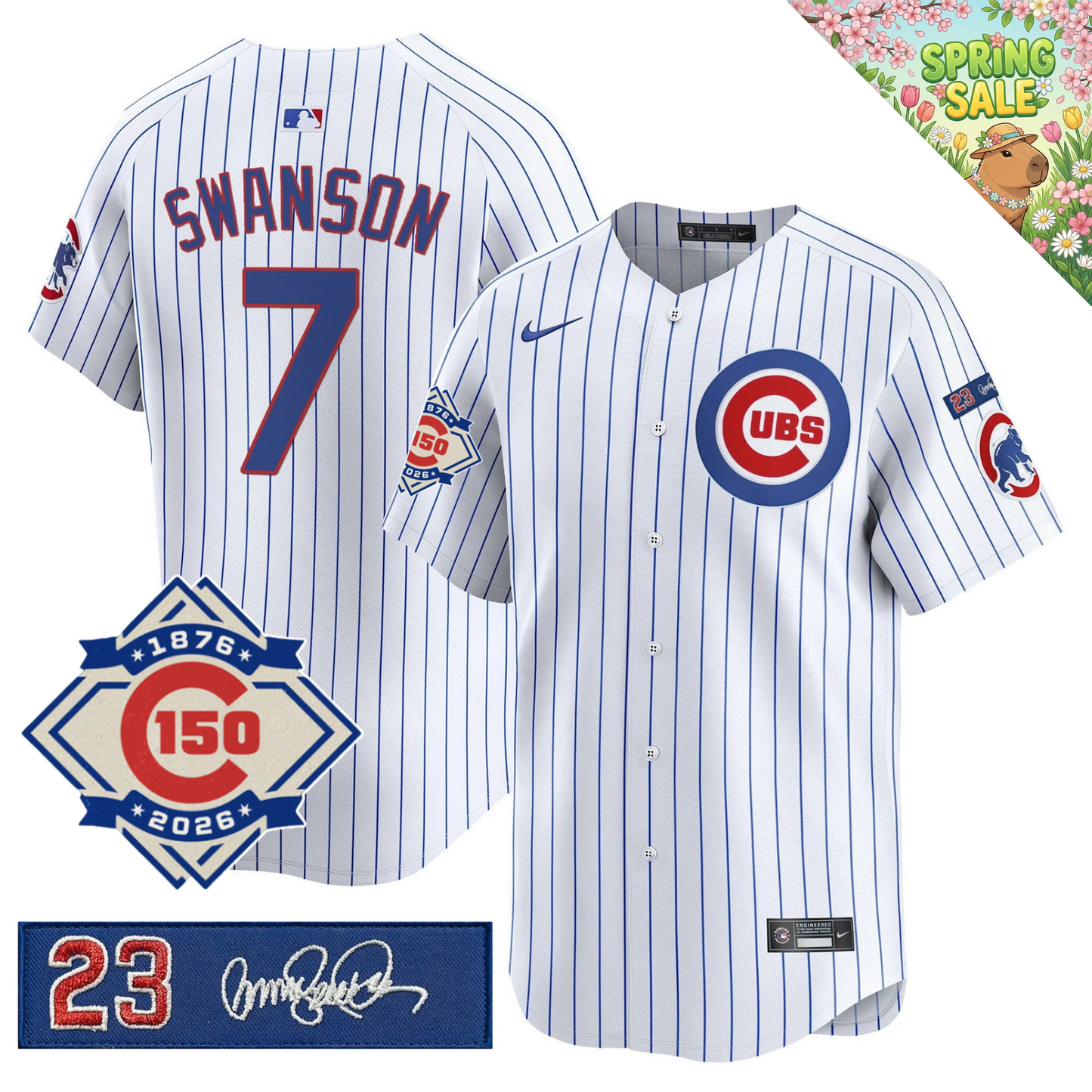 CHC 150th Anniversary & 'Ryne Sandberg Tribute' Patch Vapor Premier Limited Jersey - All Stitched