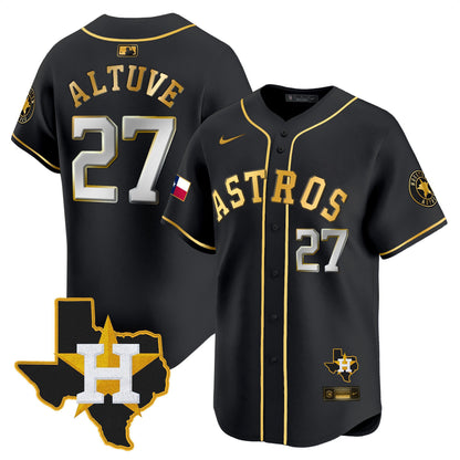 Men's Houston Astros Texas Patch Vapor Premier Limited Jersey - All Stitched