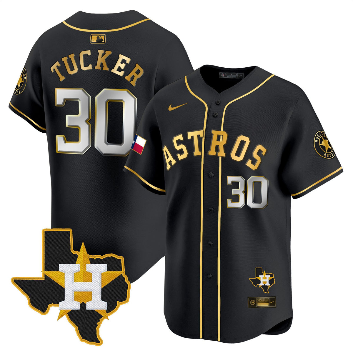 Men's Houston Astros Texas Patch Vapor Premier Limited Jersey - All Stitched